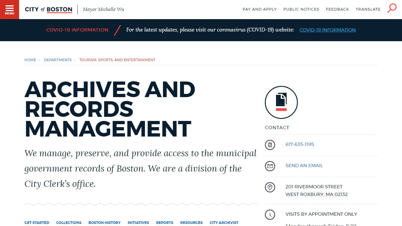 Archives and Records Management | Boston.gov