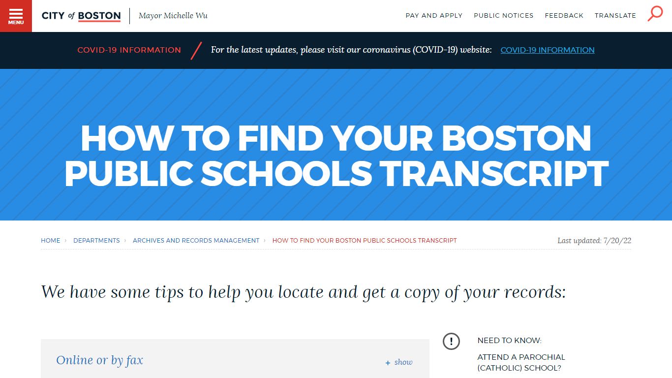 How to find your Boston Public Schools transcript | Boston.gov